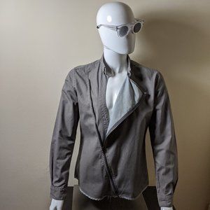 ANDREW BUCKLER COOL 1980S STYLE ZIP FRONT SHIRT
